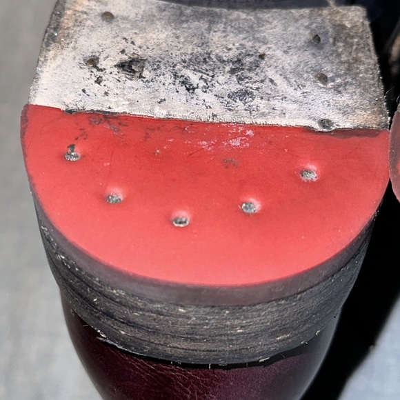 Bed Stu Bonnie Women Ankle Boots Blue Maroon Leather Stitching Zipper Laces 9 - Picture 15 of 16